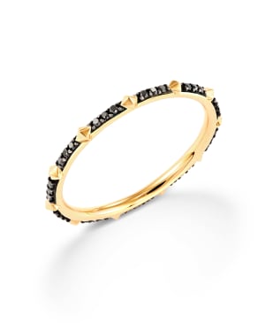 Astrid 14k Yellow Gold Band Ring in Black Diamond